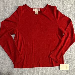 Susan Bristol Red Sparkly Sweater